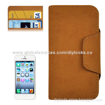 2-in-1 Detachable Frosted Texture Leather Case with Credit Card Slot & Holder for iPhone 5 & 5S
